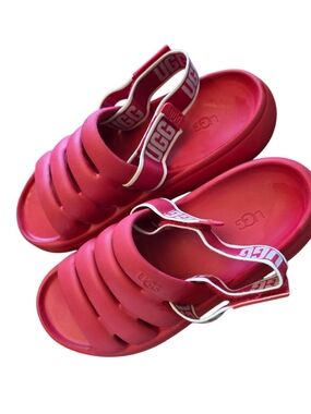 UGG Red sport yeah Slide Sandals with Logo Strap